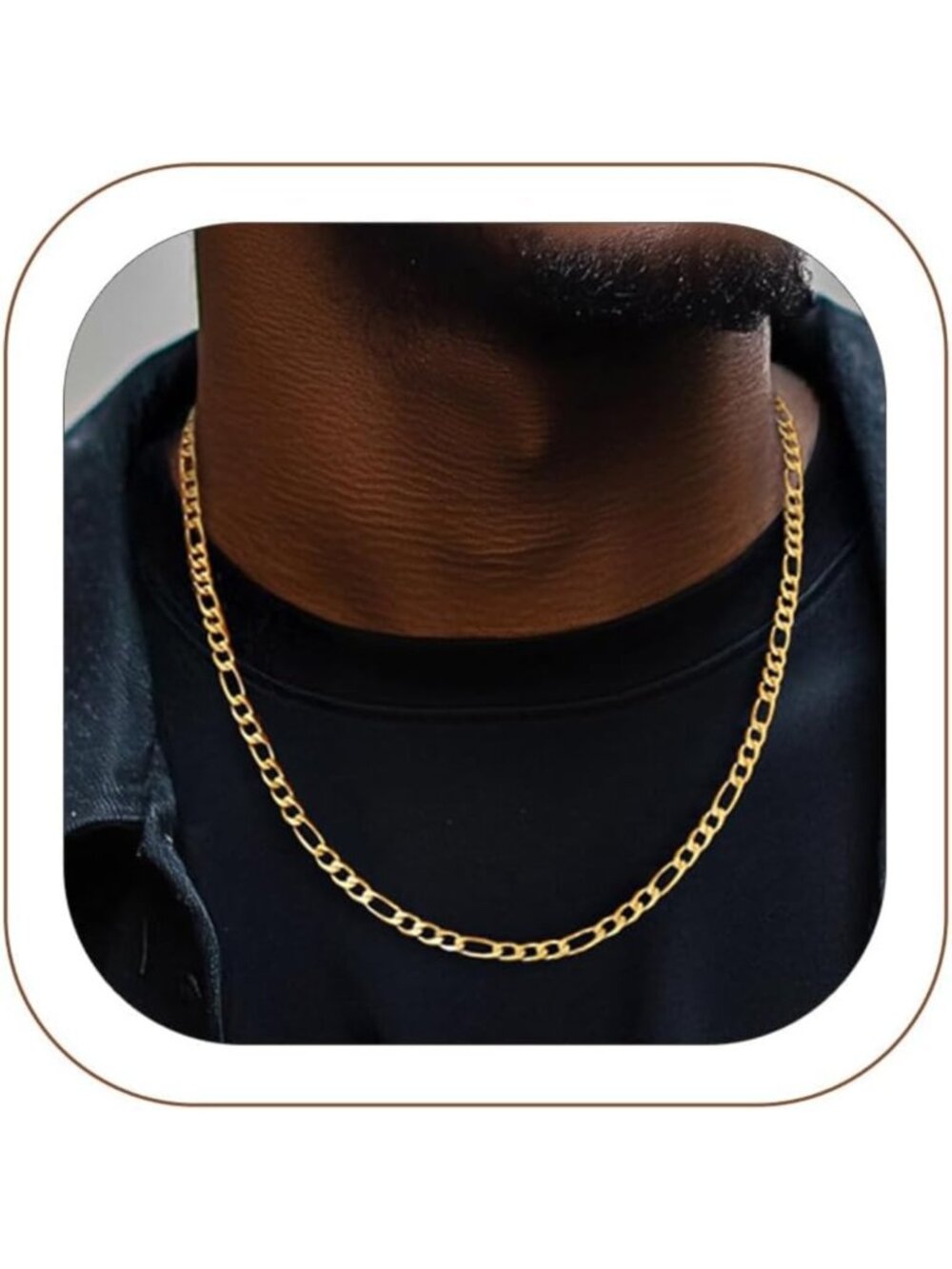 Stylish Stainless Steel Figaro Chain Necklace for Men & Women - Durable